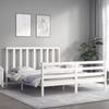 VidaXL Bed Frame with Headboard White 160x200 Cm Solid Wood 3193802