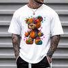Men's Popular Top Panda Printed Cotton T-Shirt Short Sleeve Short Sleeve