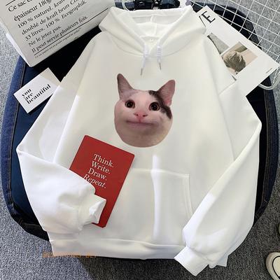 Meme Cats Hoodies Casual Kawaii Graphic Printing Sweatshirts Women/men Comfortable Fleece Soft Sudaderas Long Sleeve Girl Hoodie