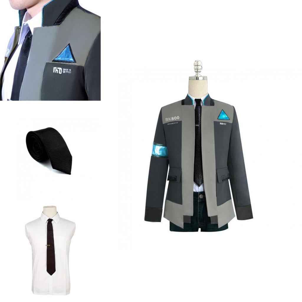 Premium Detroit Become Human Rk800 Connor Cosplay Costume Complete Outfit Jacket Coat For Ultimate Roleplay Experience
