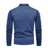 Men's Solid-color Casual Faux Two-piece Striped Pullover Knitted Sweater, Men's Square-neck Long-sleeved Knitted Warm Sweater