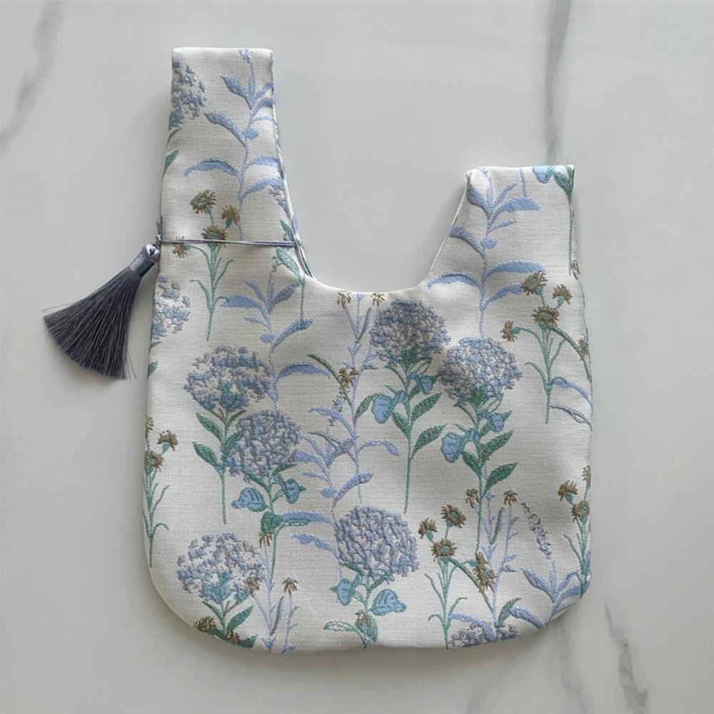 3Colors Tassel Wrist Bag Chinese Style Tassel Pendant Gift Pouch Cheongsam Accessories Imitation Silk Embroidery Hanfu Handbag