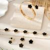 Stylish 5 Piece Lucky Clover Jewelry Set - Necklace, Earrings, Ring, Bracelet & Bangle - Zinc Alloy, Perfect for Casual Wear or As A Gift
