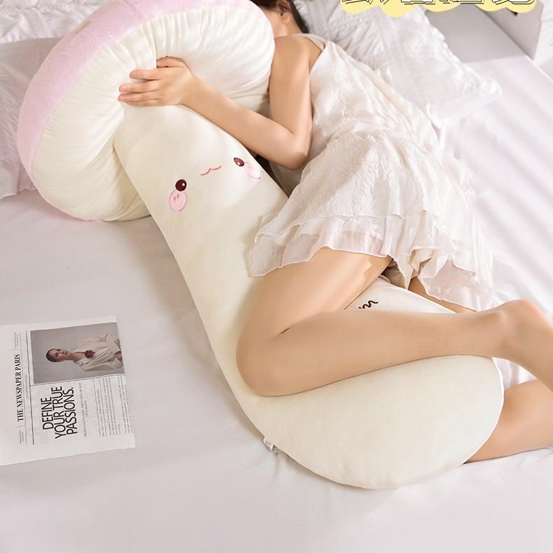 Cozy Mushroom Cartoon Pillow With Embroidered Flower Pattern For Sleep And Lounge Comfort