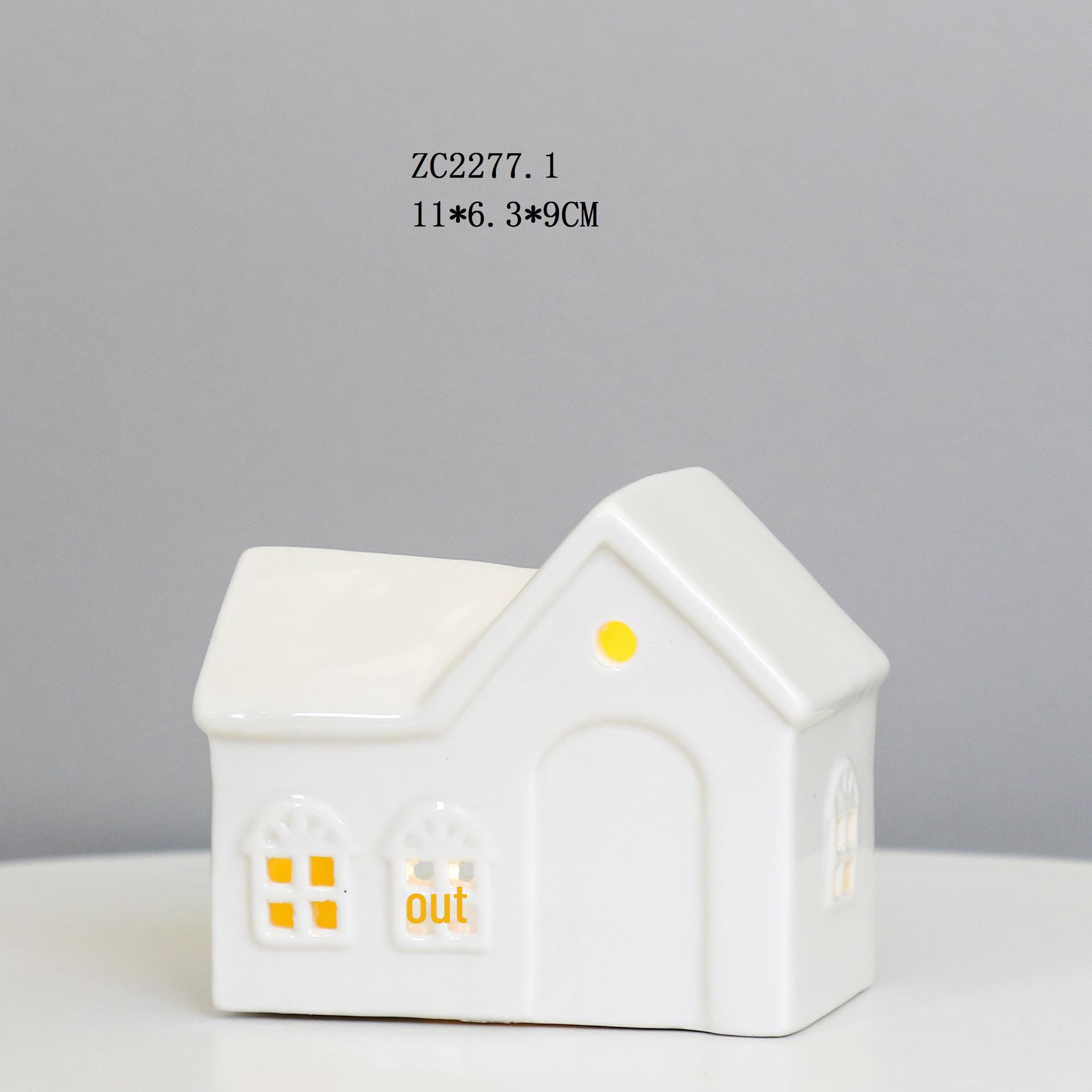 Керамическое рождественское светодиодное украшение в скандинавском стиле для домашнего декора Glazed White