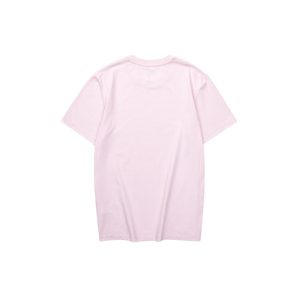 Skechers American Retro Letter Print Loose Round Neck Quick-Dry Short Sleeve T-Shirt Unisex Tops Light-Pink L224U080-03JG
