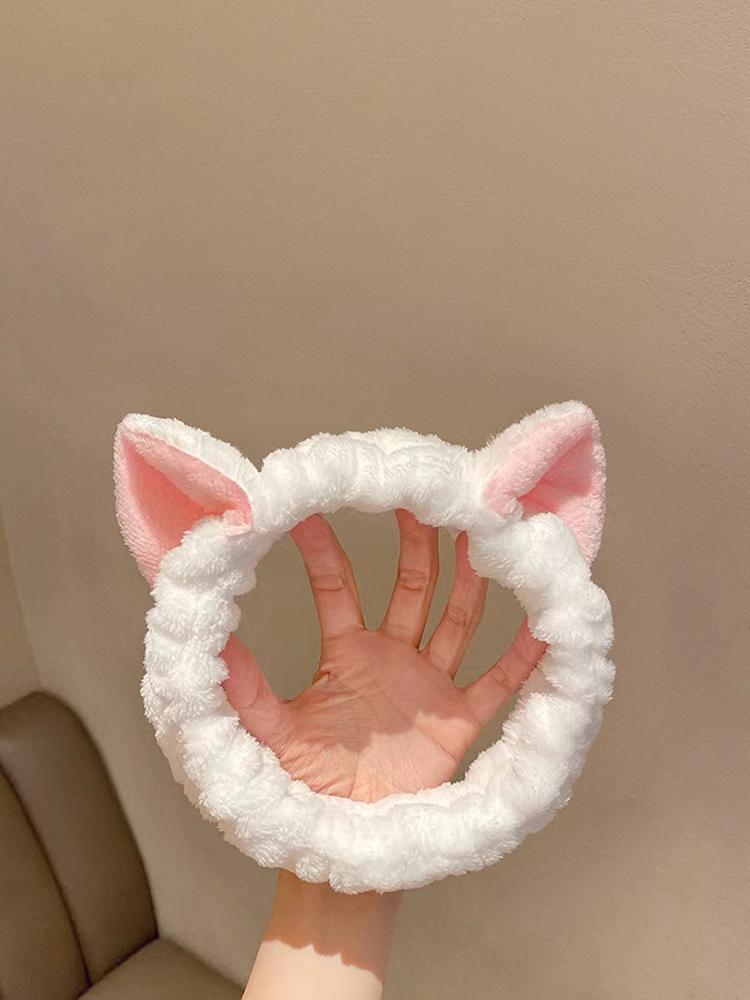 Anti-Slip Bunny Ears Headband for Women Skincare Makeup Bath Hair Band Cute Bow Hair Accessories