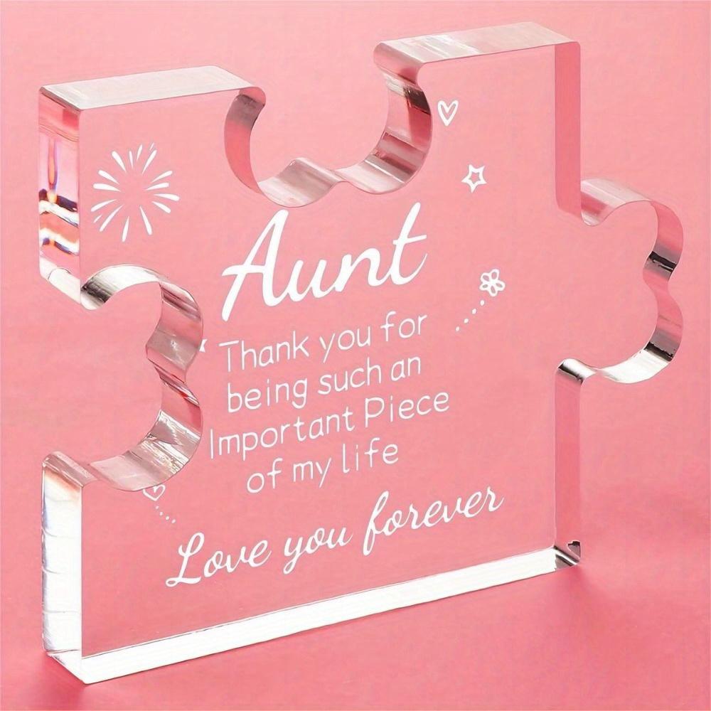 Gift puzzle plaque from niece to aunt, aunt's desk decoration, best aunt gift, aunt's birthday, Mother's Day gift
