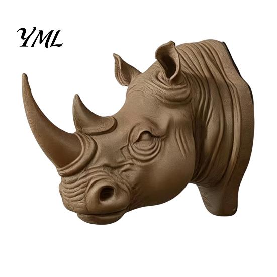 Wall Hanging Accessory Rhino Head Hook for Keys And Hats, Decorative Animal Coat Modern Home Decor Rack Entryway, Creative Key Holder, Versatile