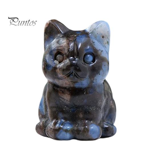 

Статуя кота из искусственного кристалла, очаровательный внешний вид, насыщенный цвет, мини-размер, фигурка счастливого кота, украшение для рабочего стола H