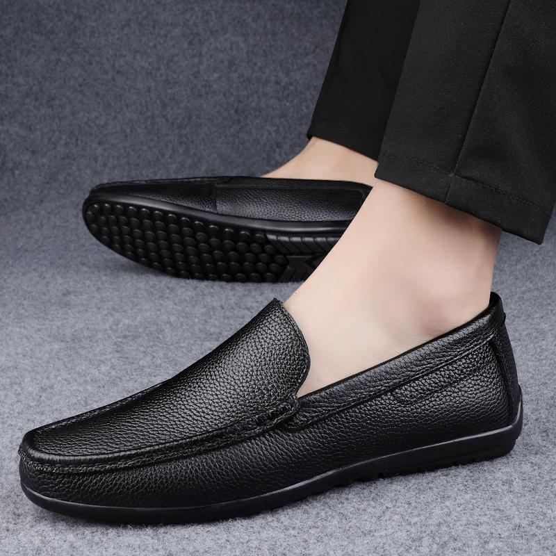 Genuine Leather All-match Breathable Loafers Fashion Men Shoes Mens Casual Moccasin Comfortable High Quality Driving Boat Shoes