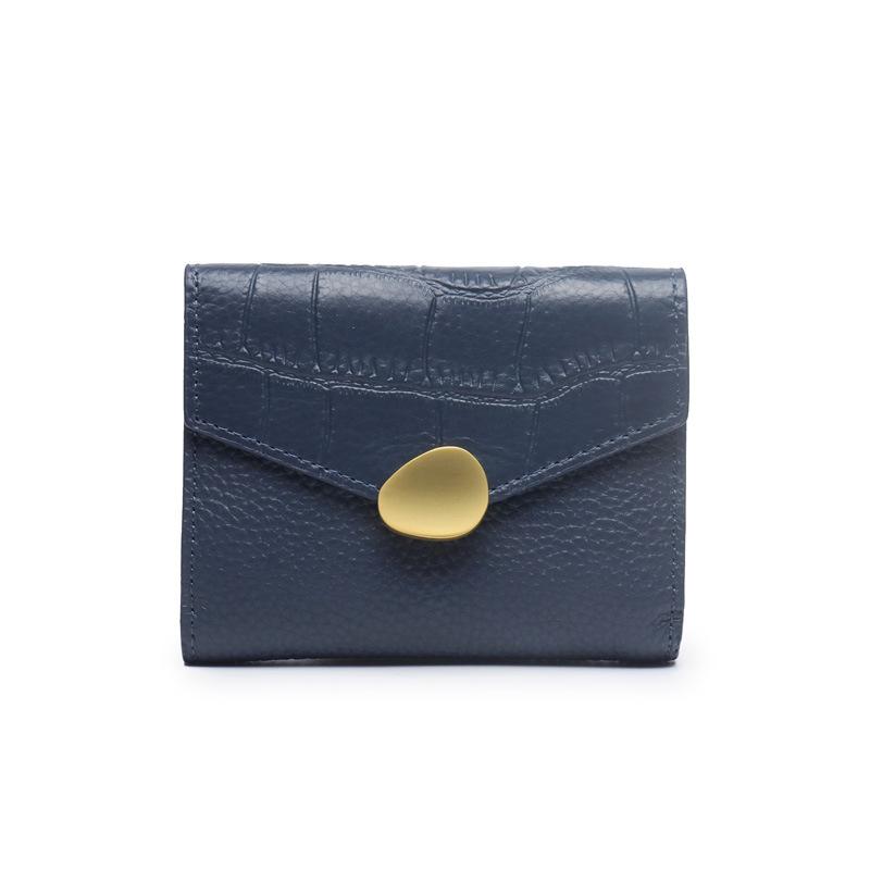 New wallet leather women s first layer cowhide long crocodile pattern large capacity folding multi-function card bag clutch bag
