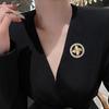 Men Women Brooch Vintage Rhinestone Star Compass Brooch, Alloy Oxidation Resistant Badge Lapel Pin, Jewelry Accessory for Clothing Decor