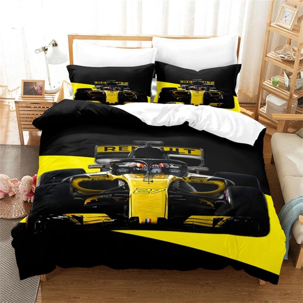 3pcs Duvet Cover Set, Car, Racing Car Bedding Set, Soft Comfortable Breathable Duvet Cover, For Bedroom Guest Room Decor