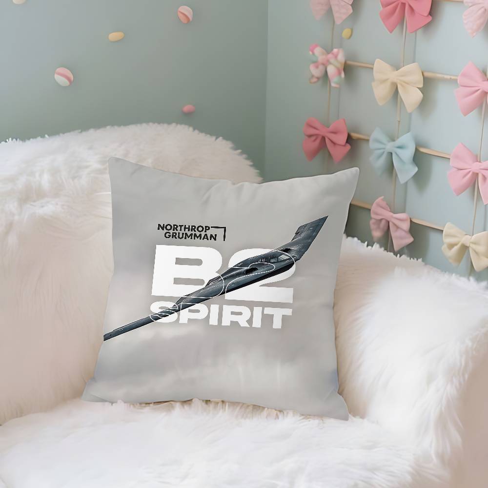 

B-2 Spirit Cool Pillow Case Throw Pillow Cover Nordic Vintage Style Cushion Covers Home Living Room Sofa Couch Seat 16x16Inch