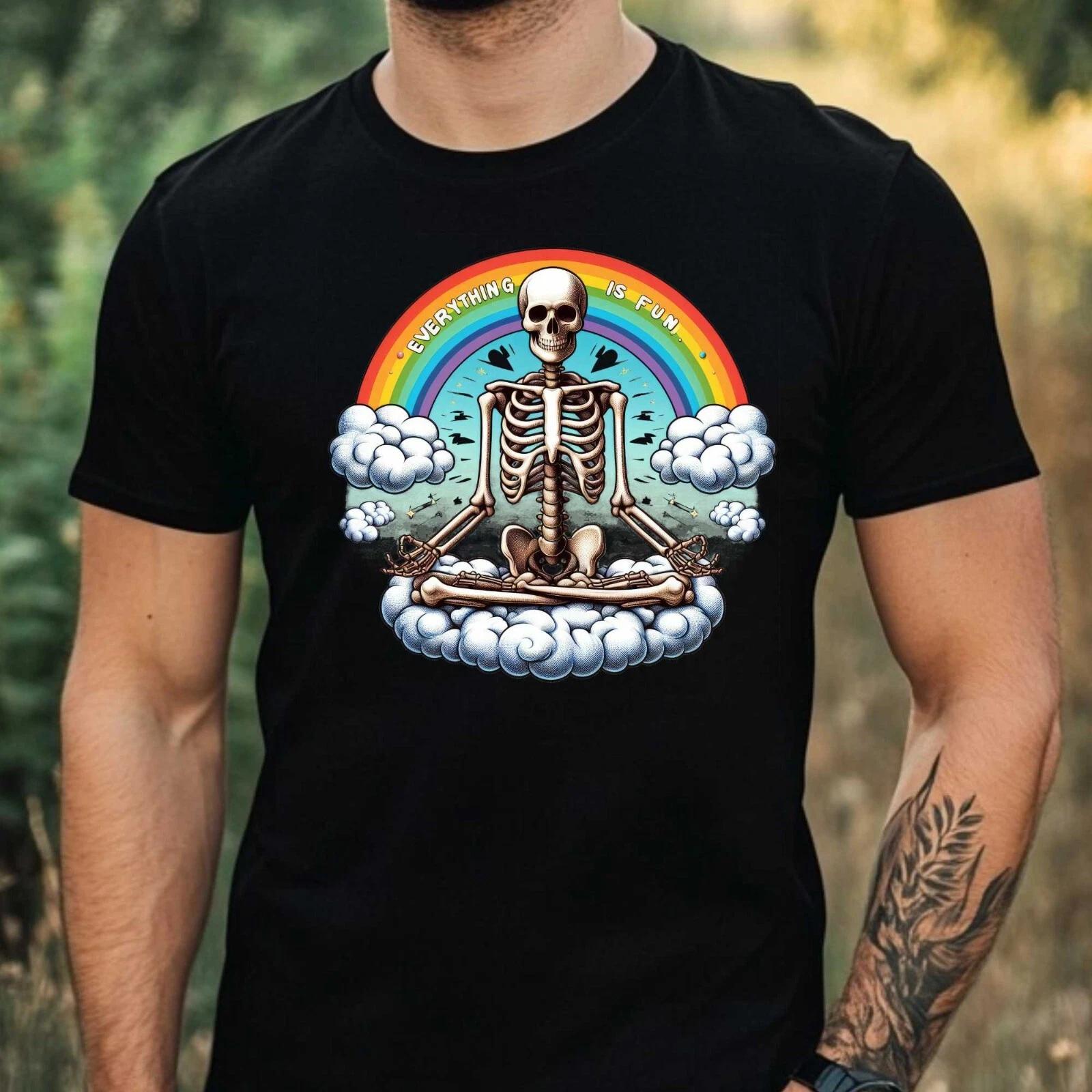 T-Shirt Herren Lustiges Sarkastisches Skelett Motiv Baumwolle Größe XS bis 5XL S