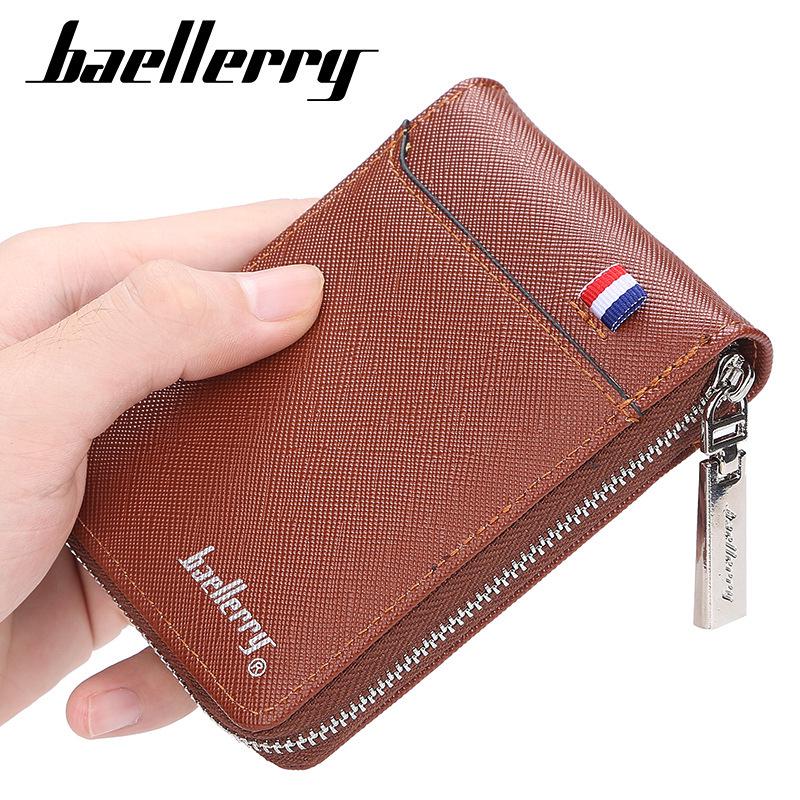 Men's Short Multifunctional Accordion Wallet - ID & Credit Card Holder with Multiple Slots, Large Capacity.
