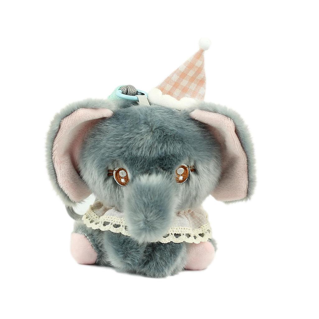 Little Elephant Plush Toy Keychain - Sitting Pose Doll Pendant