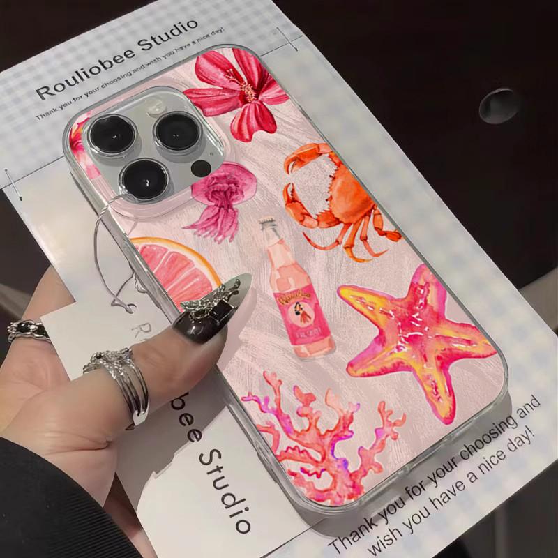 Coque de téléphone Style INS Motif Fleur Hawaïenne Rose Pour iPhone 17 16 15 14 13 12 11 Pro Max XS X XR 7 8 Plus 16E Coque antichoc