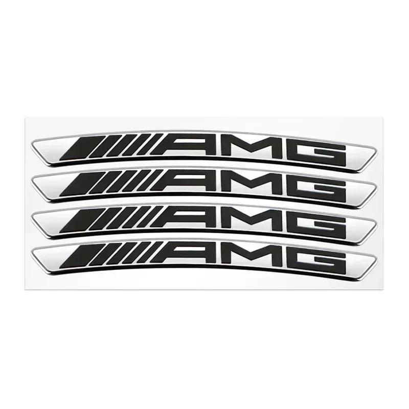 

4Pcs Aluminium Car Emblem Wheel Hub Rim Badge Stickers Decals For Mercedes Benz AMG W212 W204 W211W168 W213 W210 W124 GLA GLC 4Pcs