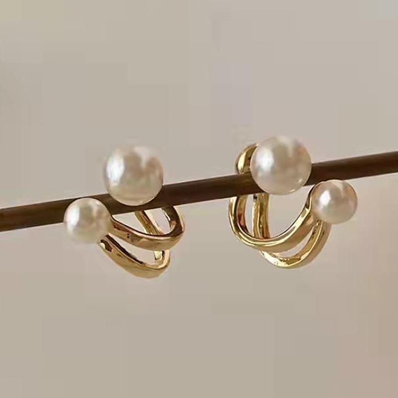 Retro Leichter Luxus Perlenstecker Koreanischer Einfacher Schmuck Weihnachtsfeier