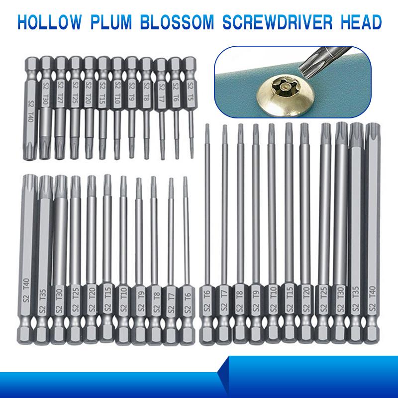 

50-75-100mm Hollow Plum Blossom Extended S2 Bit Hexagon Handle Screwdriver Bit Screwdriver Tool Set