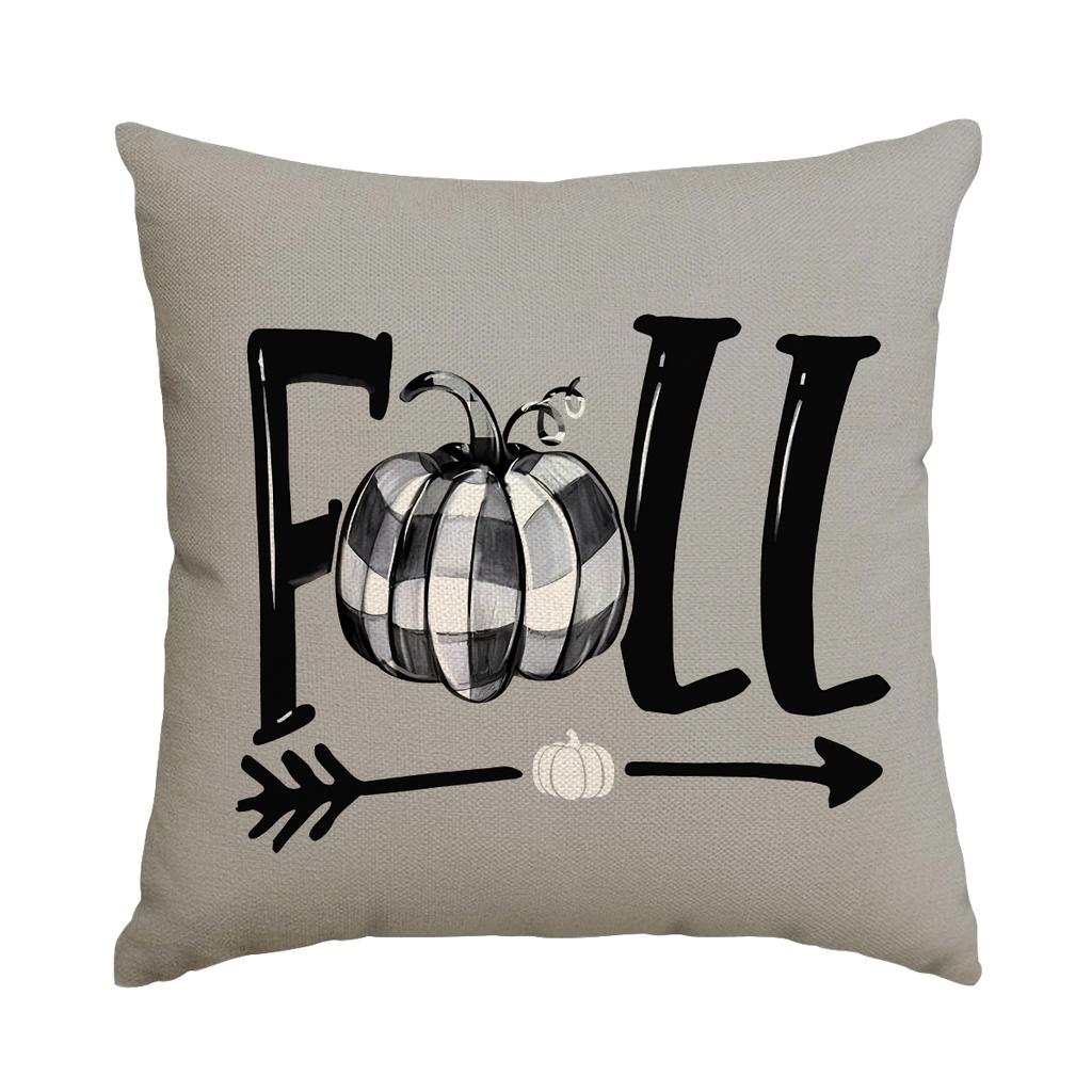 1 \ 4Pcs Autumn Thanksgiving Pillow Cover With Bow Truck Pattern Backrest Cover, Suitable For Room Living Room (No Pillow Core)