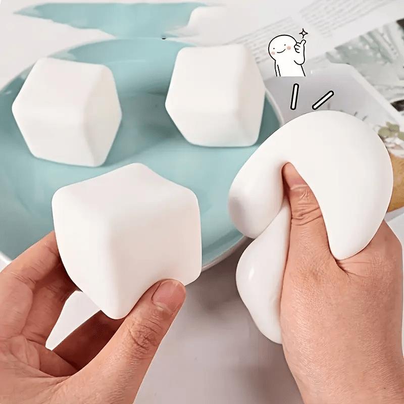 1pc Squeeze Toy - Soft, Slow-Rebound Tofu Cubes, Pure White Handmade Relaxation Toy, Ideal for Ages 3+ - Perfect Gift for Creative Birthday Parties