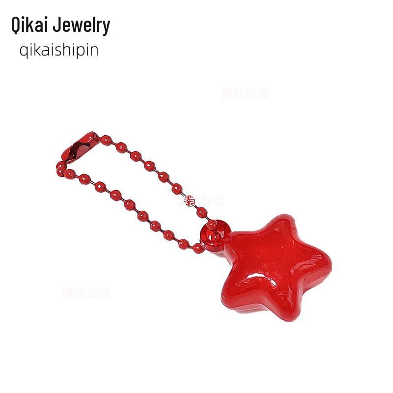 Candy Color Jelly Star Keychain: Cute Pendant Charm for Bags, DIY Accessories, Unisex Style
