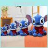 Stitch With Cute Suede Bow Tie Cartoon Plush Doll Pillow For Gift And Decor