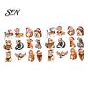 Party Favors for Holidays 12/24Pcs 2D Wooden Christmas Ornaments, Woodland Animal Hanging Decorations, Forest Tree Ornaments Creature Ornament