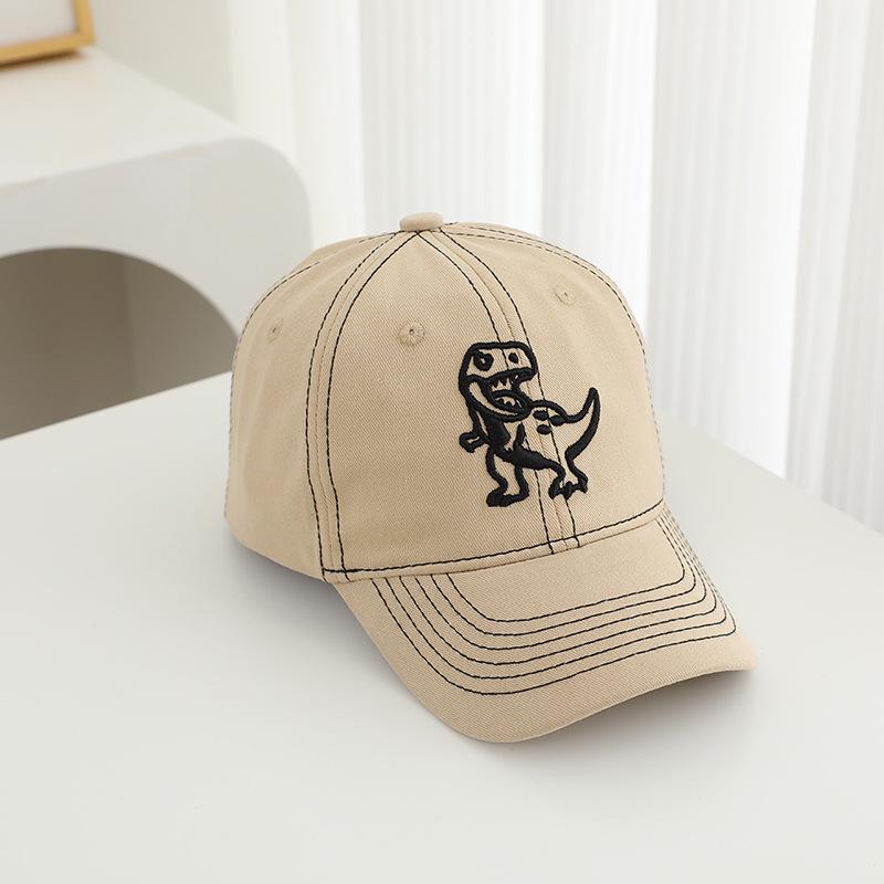 Frühlings Dino Stickerei Kinder Entenschnabel Kappe: Stylische koreanische Baseballkappe für Jungen & Mädchen, lässiger Sonnenschutz