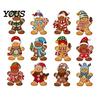 Holiday Scene Layout Accessories Gingerbread Man Wooden Pendant for Christmas Tree Decoration, Rustic Xmas Hanging Traditional Crafts Ornaments
