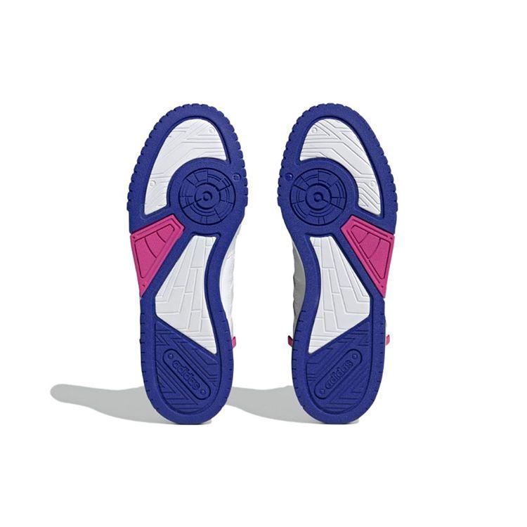 Adidas Neo D-Pad Leather Comfortable Trendy Mid-Top Skate Shoes Unisex Skate Shoes White Blue HQ6556