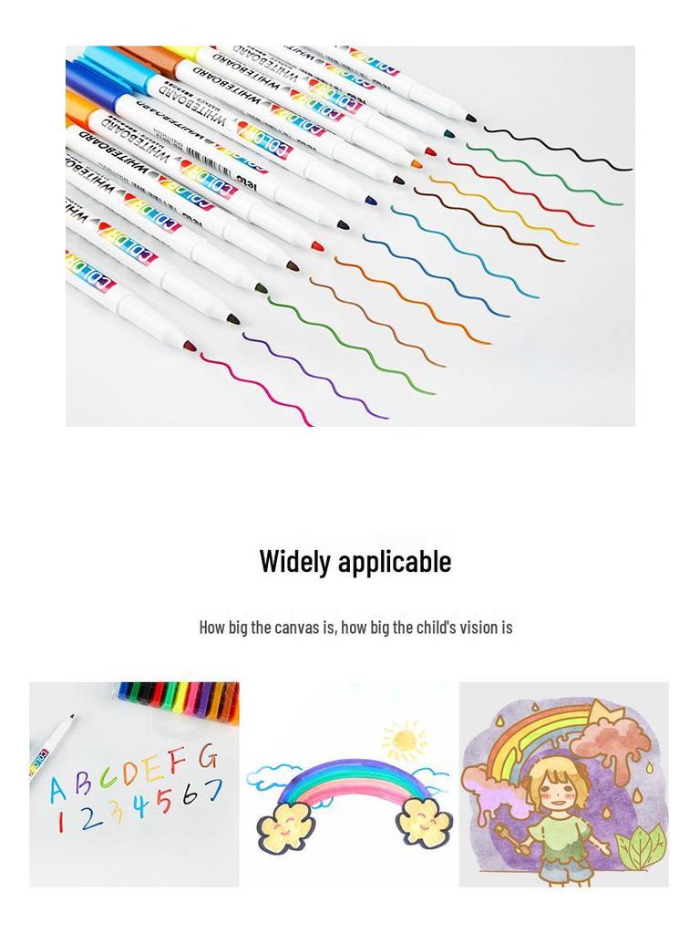 Lotu Erasable Colored Whiteboard Markers: 12/24 Fine Tip Floating Drawing Pens for Kids