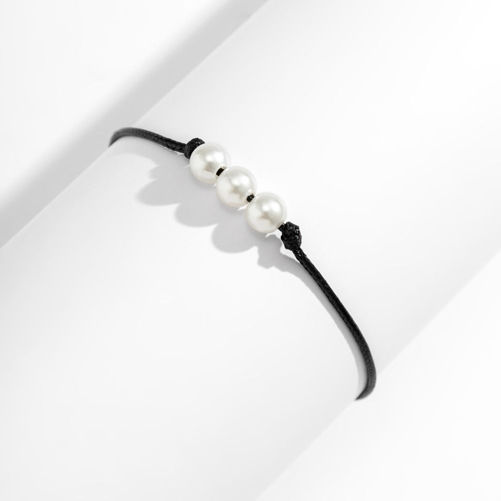 

Adjustable Black Wax Thread Ankle Chain Elasticity Simple Beach c