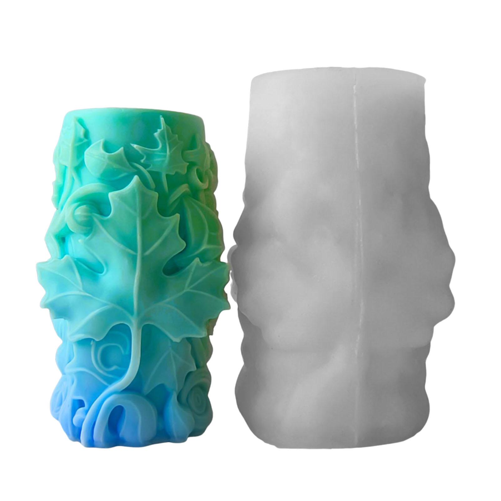 

Fashionable Sturdy Silicone Candle Making Mold with Maple Leaf Designs Reusable Pillar Shape Cast Home Decoration