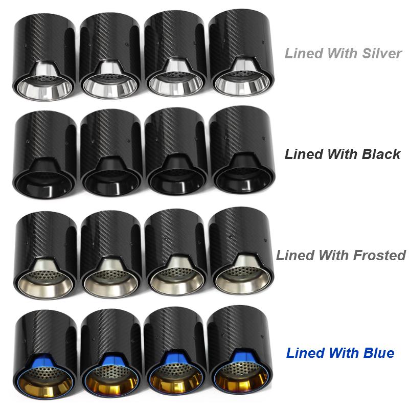4 Pcs/lot Carbon Fiber Matte Car Exhaust Tip For BMW M2 F8 M3 F80 M4 F82 M5 F10 M6 F12 M Performance Muffler Tip 70mm Nozzle