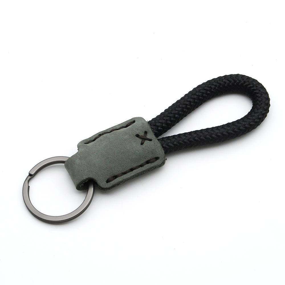 Handmade Genuine Leather Key Chain Pendant - Frosted Leather, Multifunctional Lanyard, Creative Design Key Ring