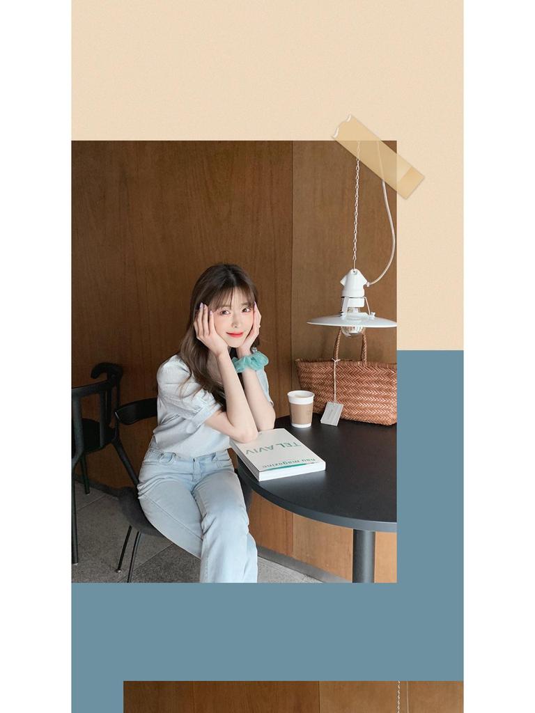 Square Neck Short Sleeve Women's Summer Top - Japanese Sweet Style with Age-Reducing Check Pattern