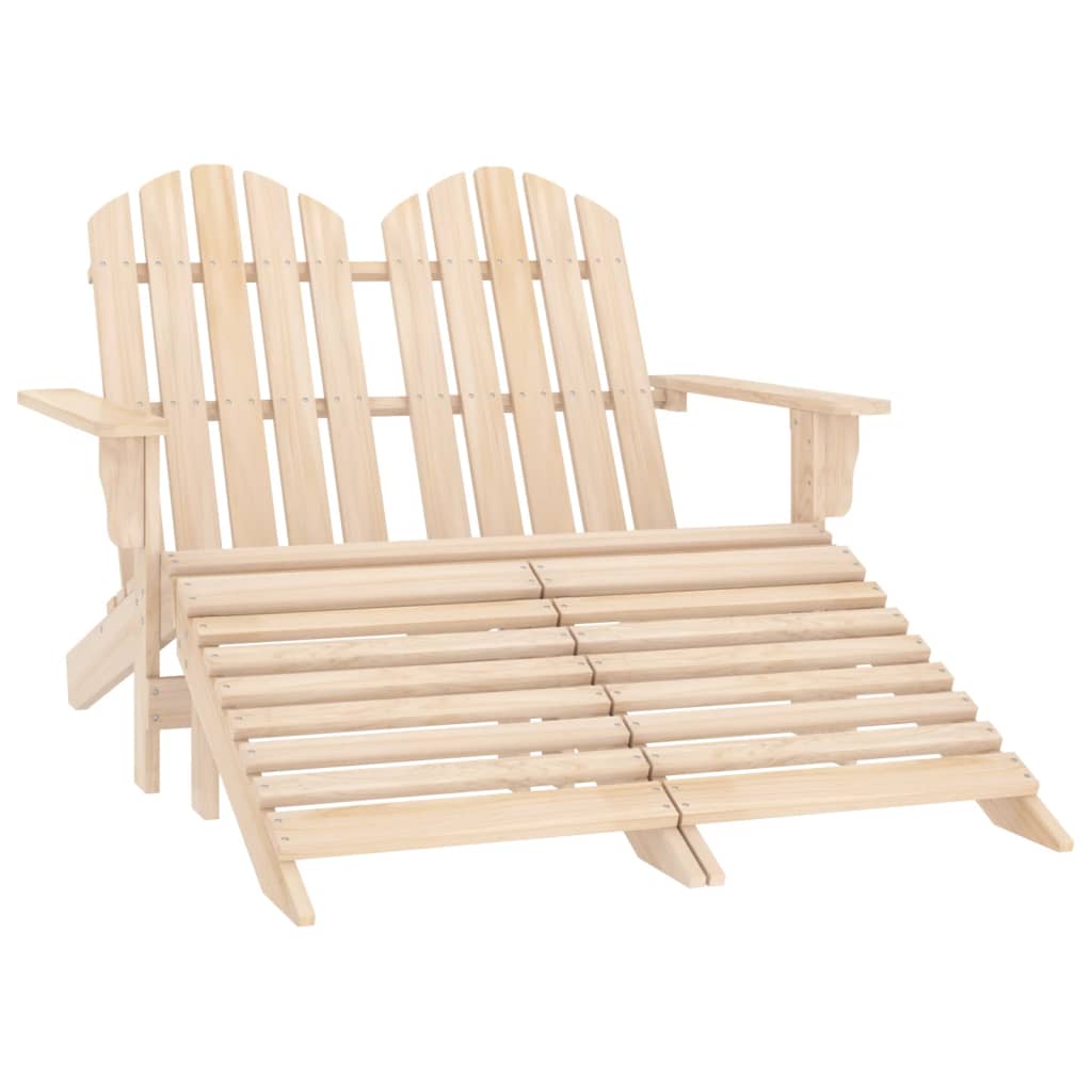 Vidaxl 2-Seater Adirondack Garden Chair with Footrest, Fir