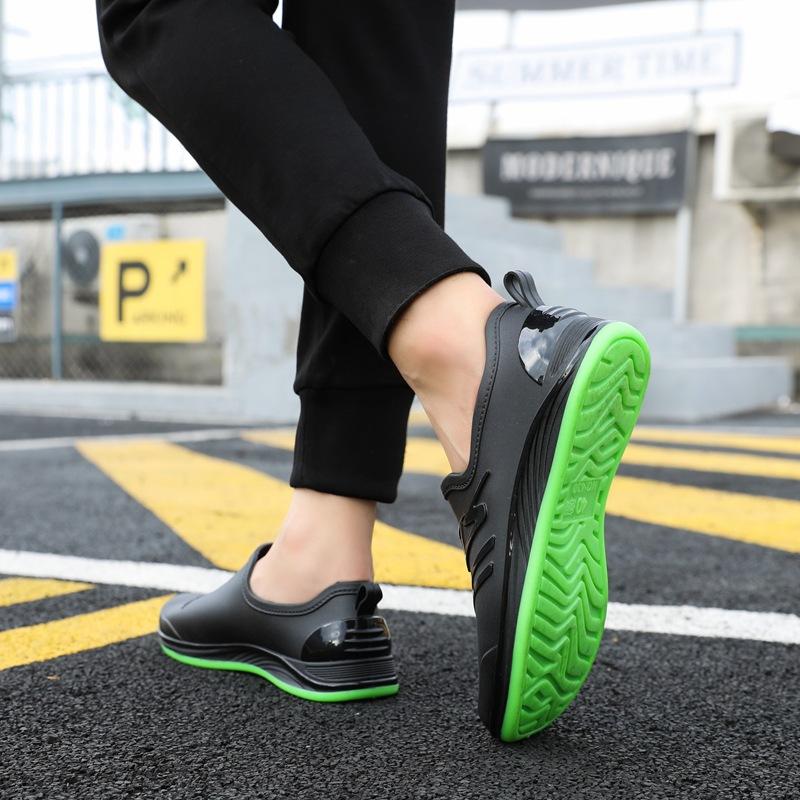 Low-top rain shoes water shoes men's adult warm waterproof shoes shallow mouth non-slip short tube work rubber shoes