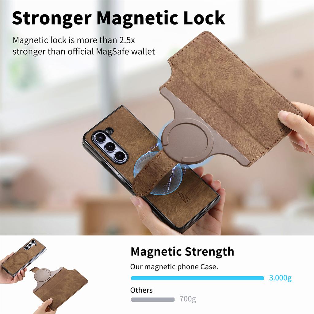 2 in 1 Detachable  Magnetic Flip Phone Case For Samsung Galaxy Z Fold 7 6 5 5G Fold6 Fold7 Cards Solt Wallet Removable Bag Cover