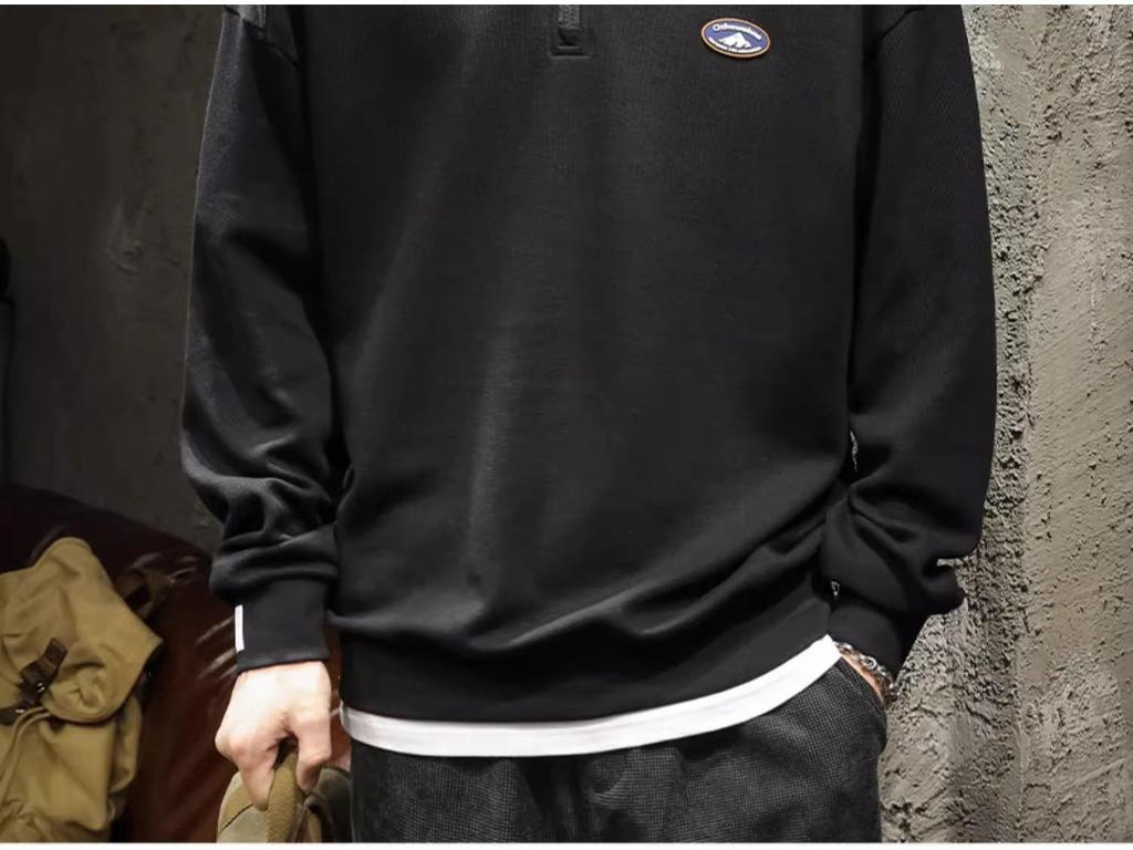 Men's Trendy Loose Half-Zip Stand Collar Sports Hoodie 2025 Spring/Autumn Collection
