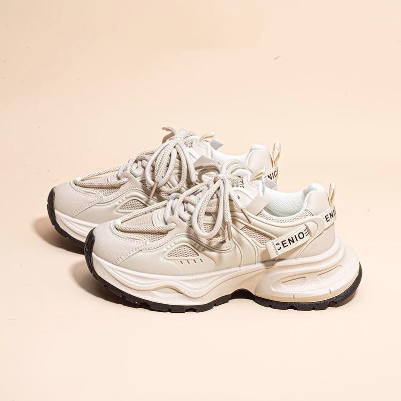 Dad shoes women's spring and autumn new breathable mesh thick-soled muffin shoes versatile small height-increasing women's shoes