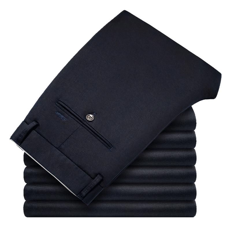 Freizeithose Herren Superweich Business Locker Gerade Stretch Hohe Taille Mittleren Alters