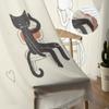 Cortinas transparentes de tule com estampa de gato para decoração de sala de estar Cortina para quarto Cozinha Cortinas de organza voile