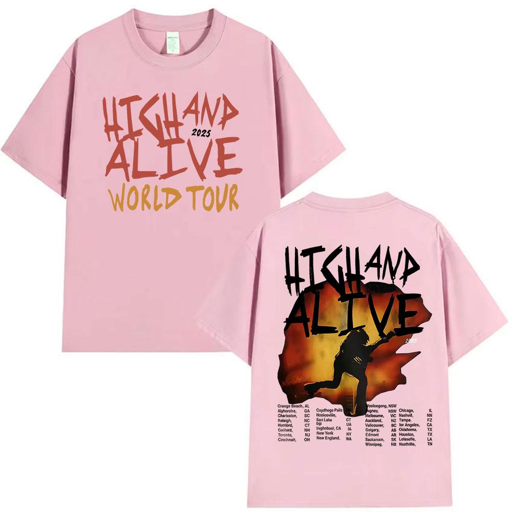 2026 Vintage Keith Urban High and Alive World Tour Tshirt Mens Hip Hop Gothic Cotton Short Sleeve Fans Gift Streetwear