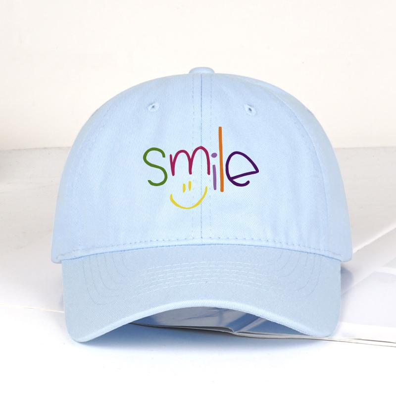 Colorful "Smile" Print Baseball Cap Adjustable Unisex Cotton Casual Funny Sun Hat