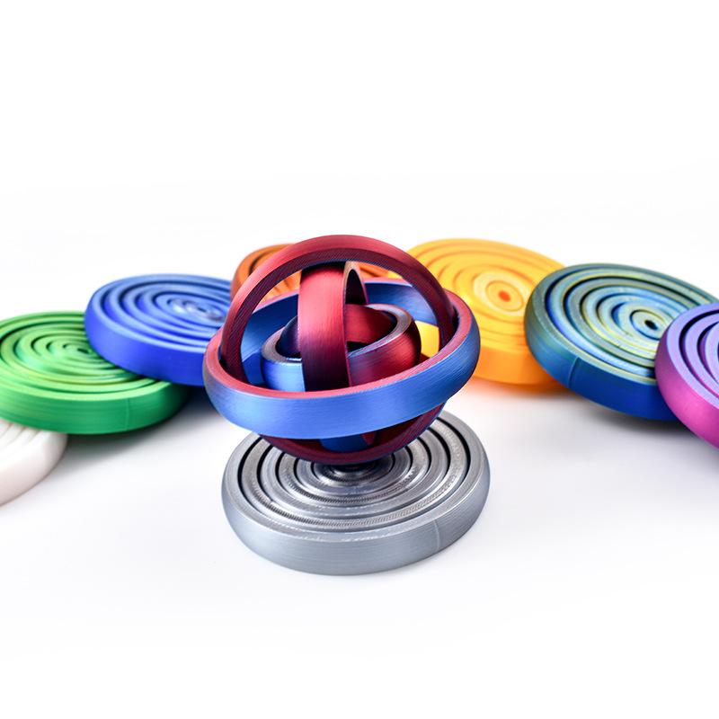 3D Printed 7-Ring Fidget Spinner Universal Gyro Gravity Rotating Anxiety Relief Office Decompression Sensory Toy for Party Gifts